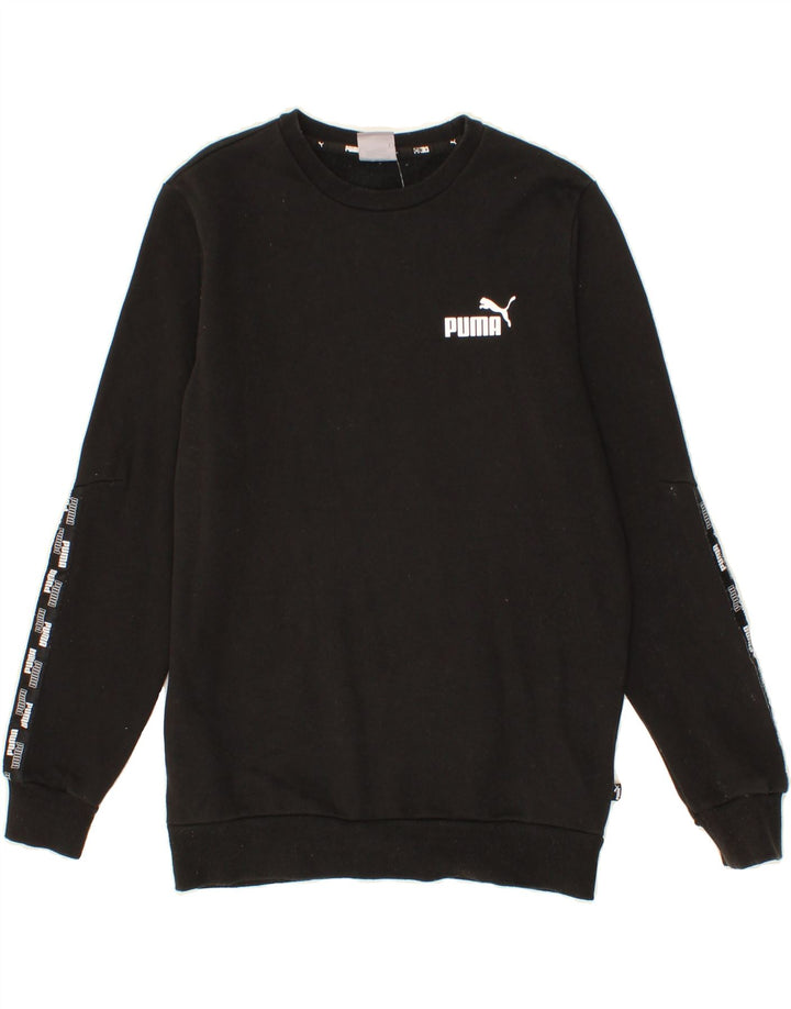 PUMA Mens Graphic Sweatshirt Jumper Small Black Cotton Vintage Puma and Second-Hand Puma from Messina Hembry 