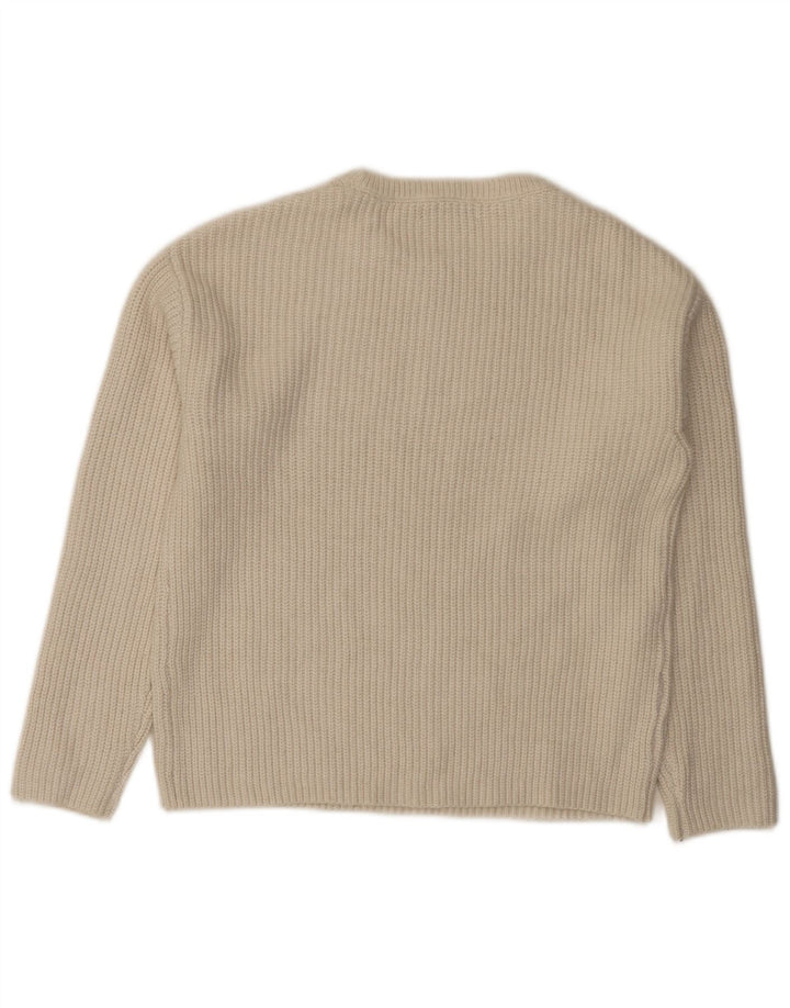 Marks & Spencer Mens Crew Neck Jumper Sweater Small Off White Polyester