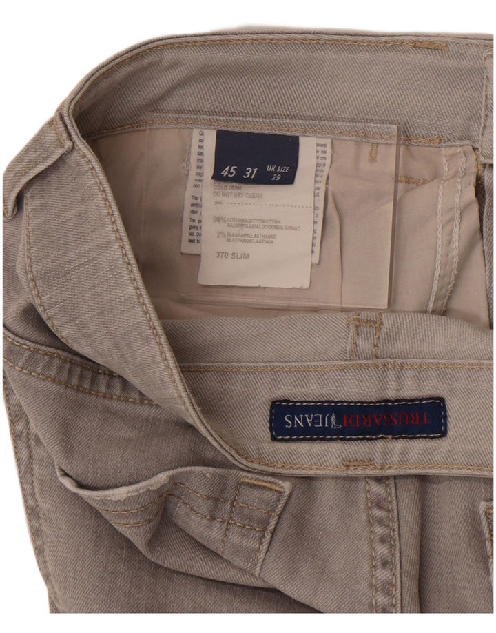Trussardi Mens Slim Jeans W29 L30 Grey Cotton
