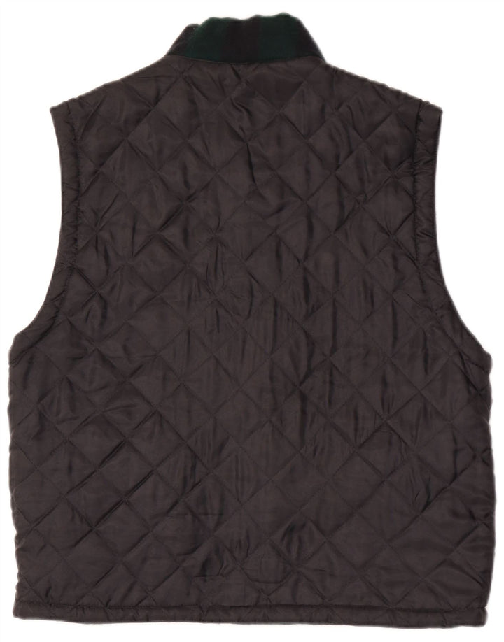 Vintage Herre Quiltet Gilet UK 38 Medium Black