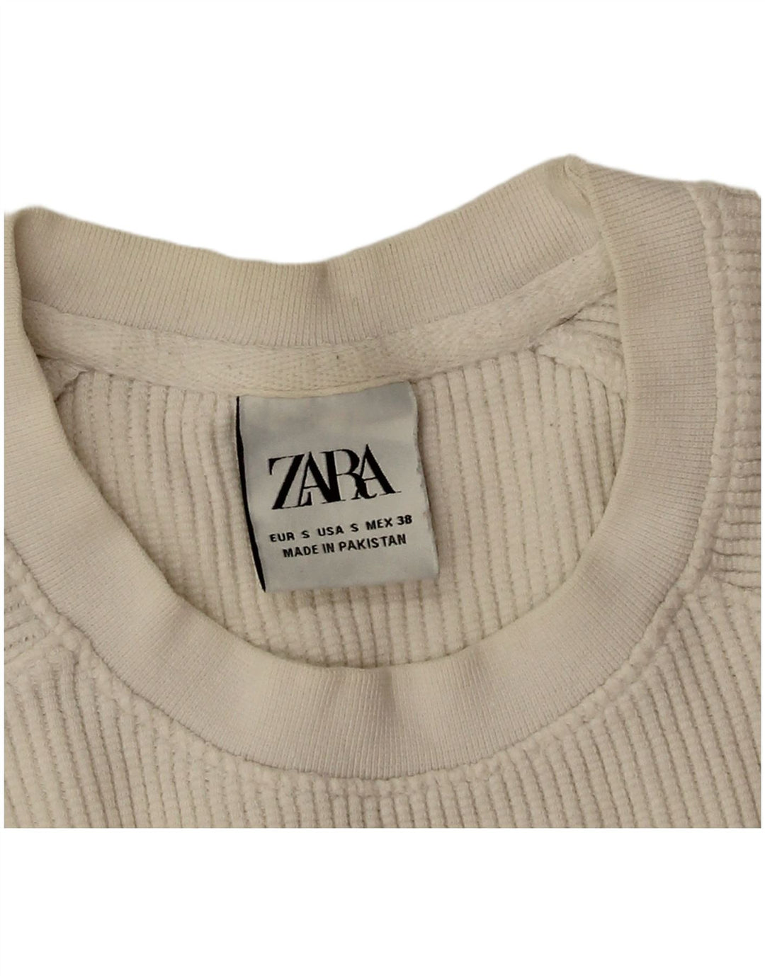 Zara Womens Oversized T-Shirt Top UK 10 Small White Cotton