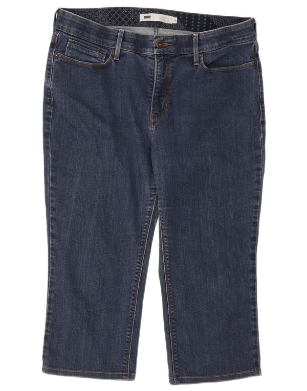 Levi's Damen 525 High Waist Capri Straight Jeans US 14 XL W34 L20 Blau