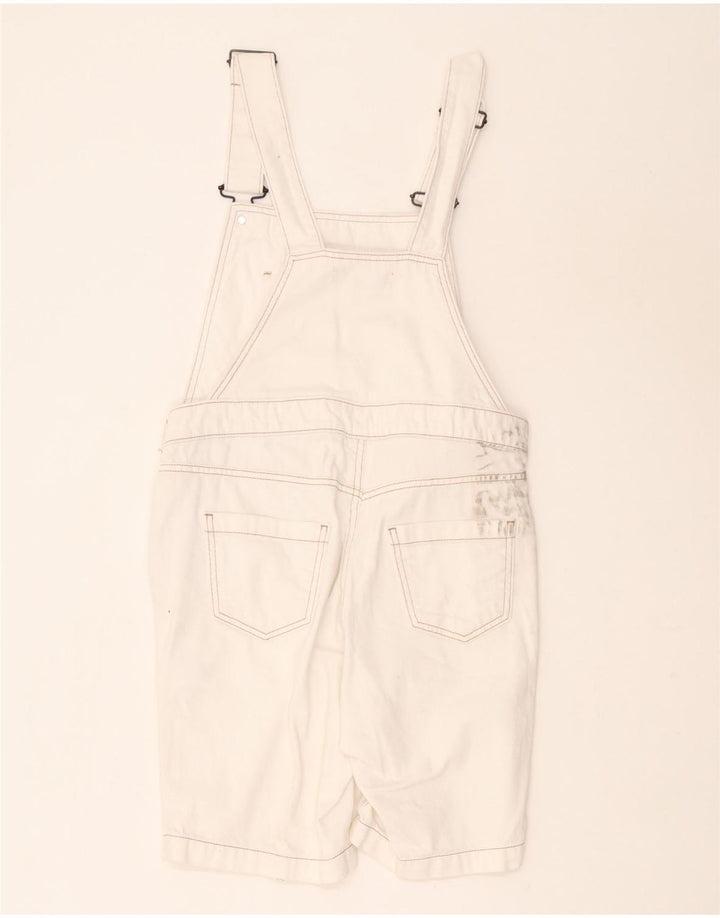 White Stuff Womens Dungarees Shorts UK 8 Small W30  White Cotton