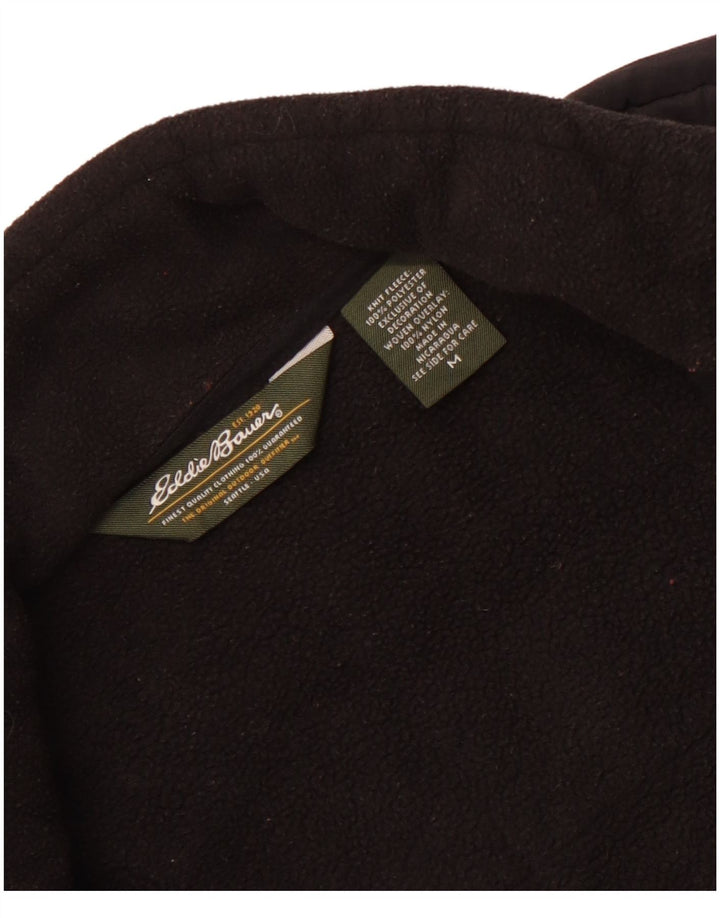 Eddie Bauer Mens Fleece Jacket UK 38 Medium Black Polyester