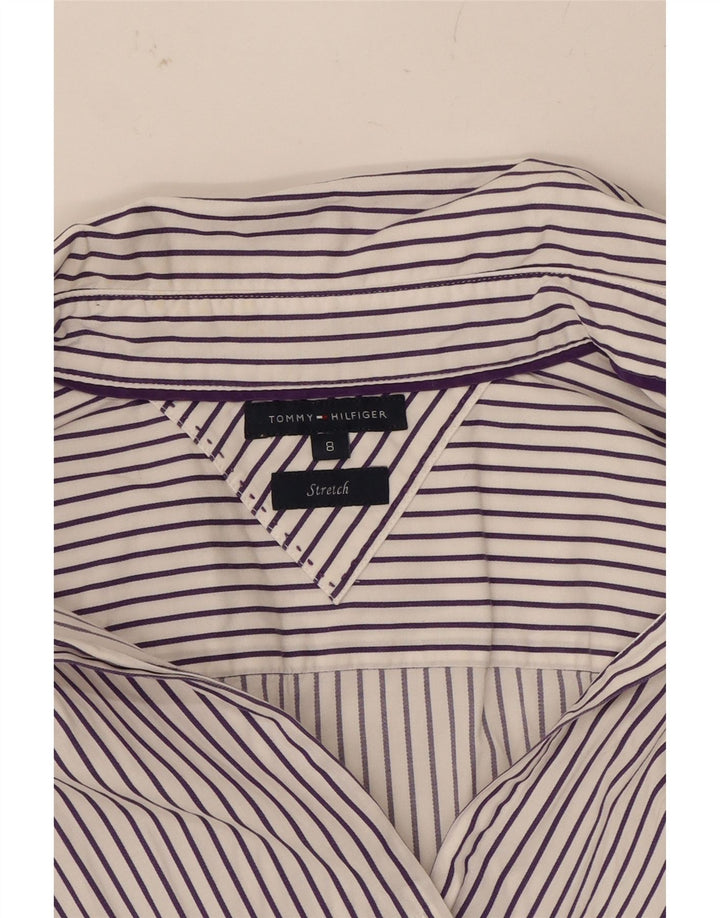 TOMMY HILFIGER Womens Shirt US 8 Medium White Pinstripe Cotton Vintage Tommy Hilfiger and Second-Hand Tommy Hilfiger from Messina Hembry 