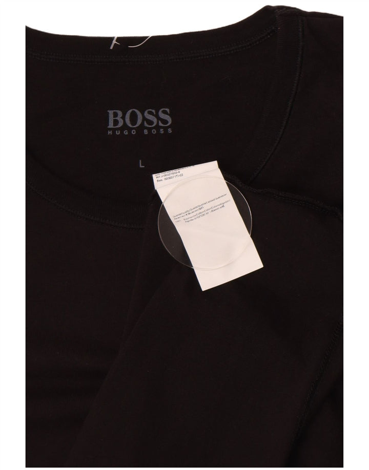 Hugo Boss Mens T-Shirt Top Large Black Cotton