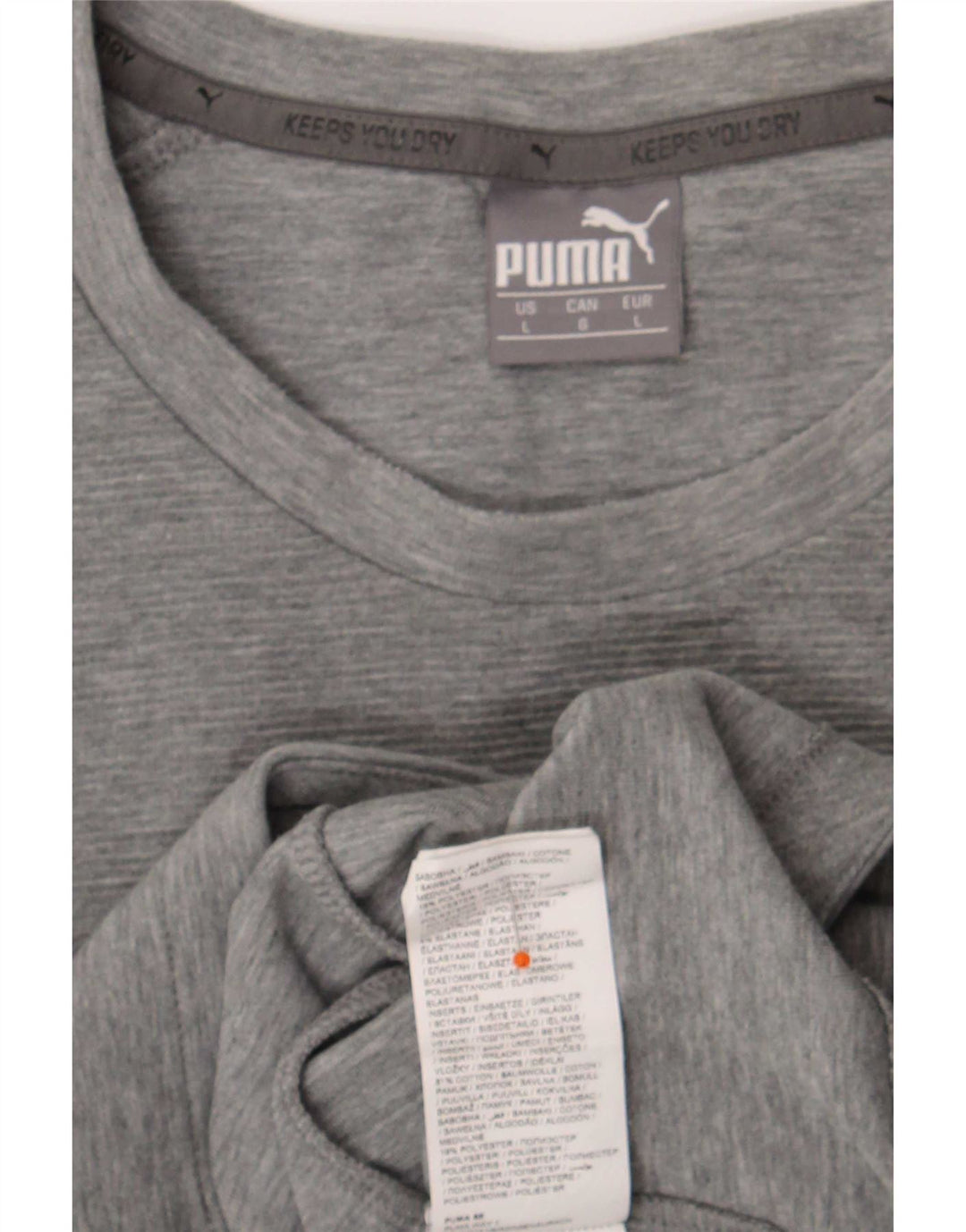 Puma Mens Top Long Sleeve Large Grey Colourblock Cotton