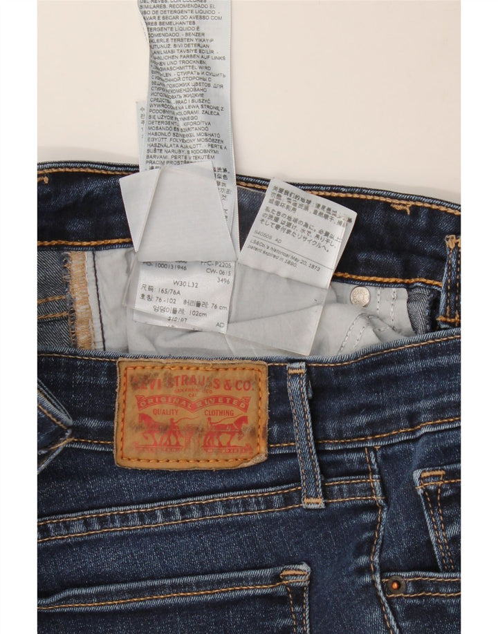 LEVI'S Womens 714 Straight Jeans W30 L32 Blue Cotton