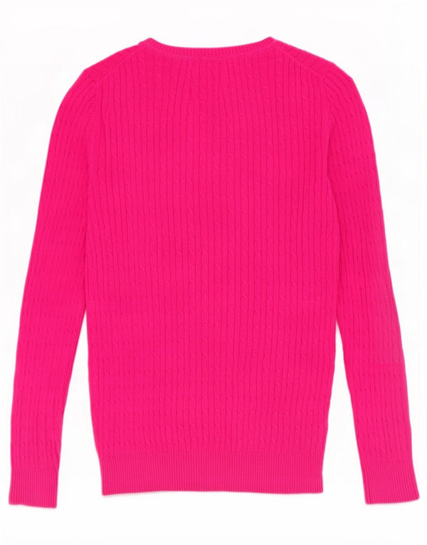 Besætningstøj Dame V-hals sweater UK 12 Medium Pink Bomuld