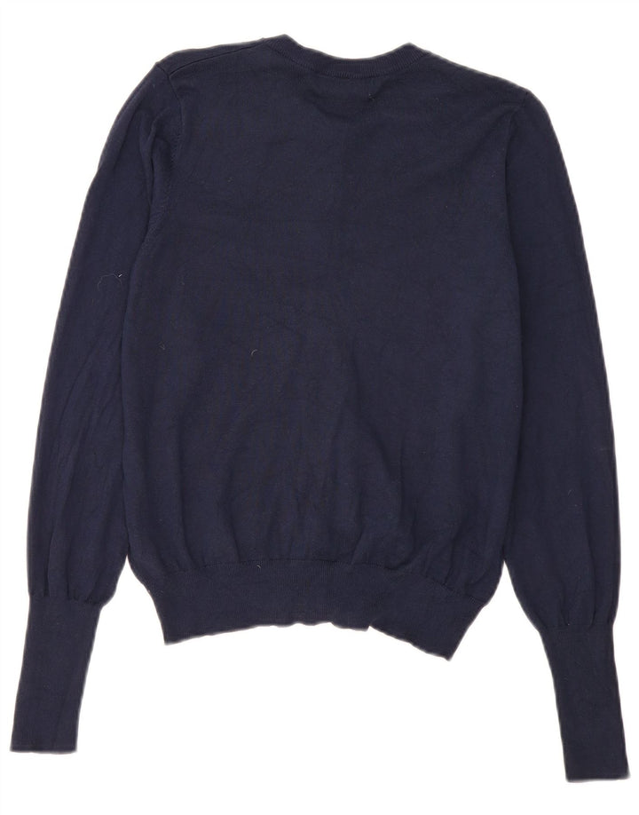 Marks & Spencer Womens Cardigan Sweater UK 12 Medium Navy Blue Viscose