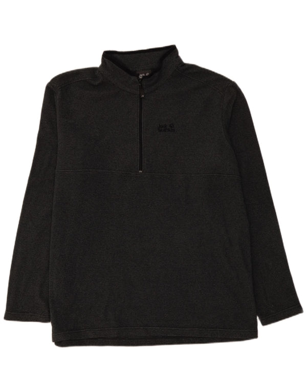 JACK WOLFSKIN Suéter masculino de lã com zíper e gola UK 48 2XL listrado cinza