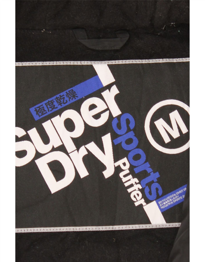 Superdry Gilet rembourré à capuche pour homme UK 38 Medium Noir Polyester