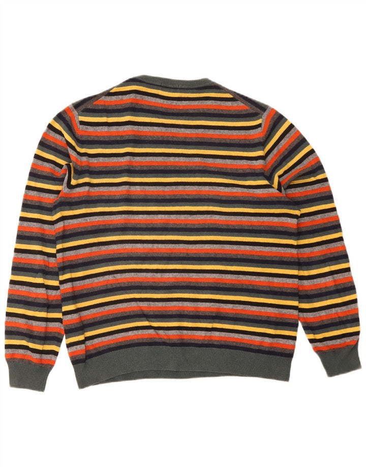 Sun68 Mens Crew Neck Jumper Sweater Small Multicoloured Striped Cotton