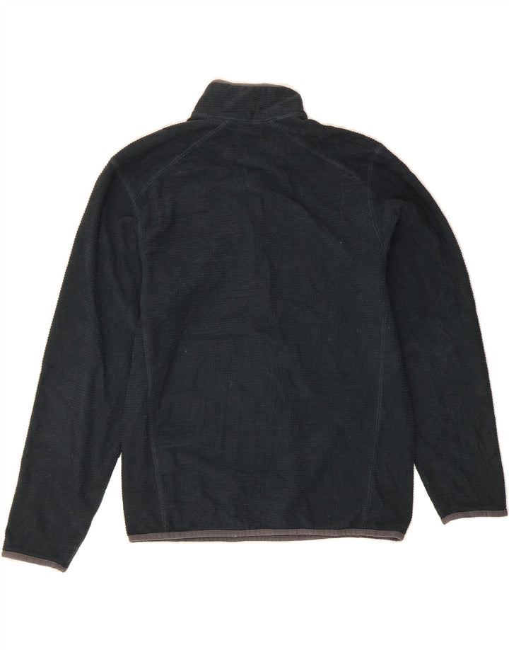 EDDIE BAUER Mens Zip Neck Fleece Jumper Small Navy Blue Polyester Vintage Eddie Bauer and Second-Hand Eddie Bauer from Messina Hembry 