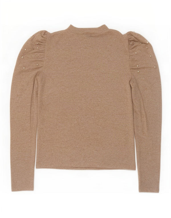 Zara Chemisier à manches longues pour femme UK 12 Beige moyen