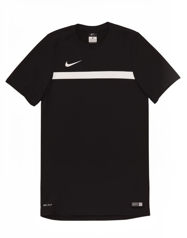 Nike Mens T-Shirt Top Medium Black Colourblock Polyester