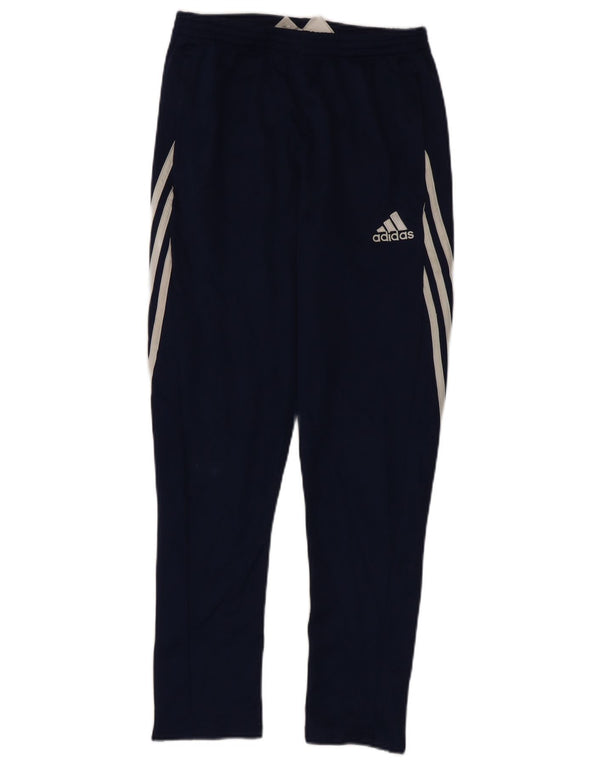 Adidas Boys Tracksuit Trousers 13-14 Years XL Navy Blue Colourblock