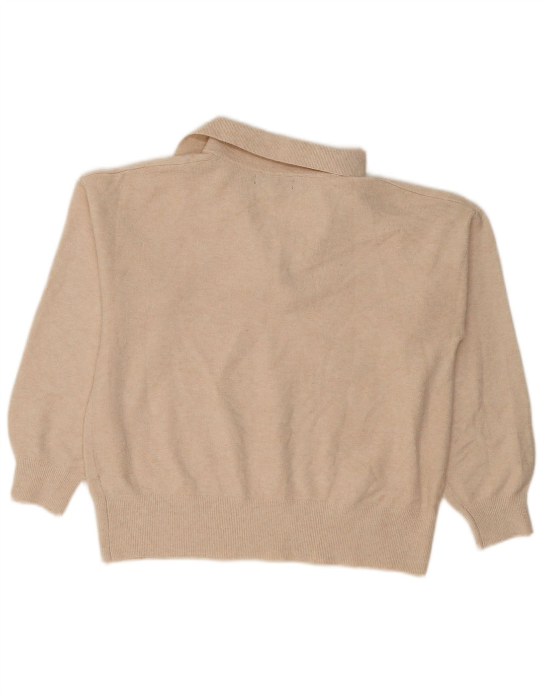 Marks & Spencer Womens Polo Neck Jumper Sweater UK 14 Medium Beige