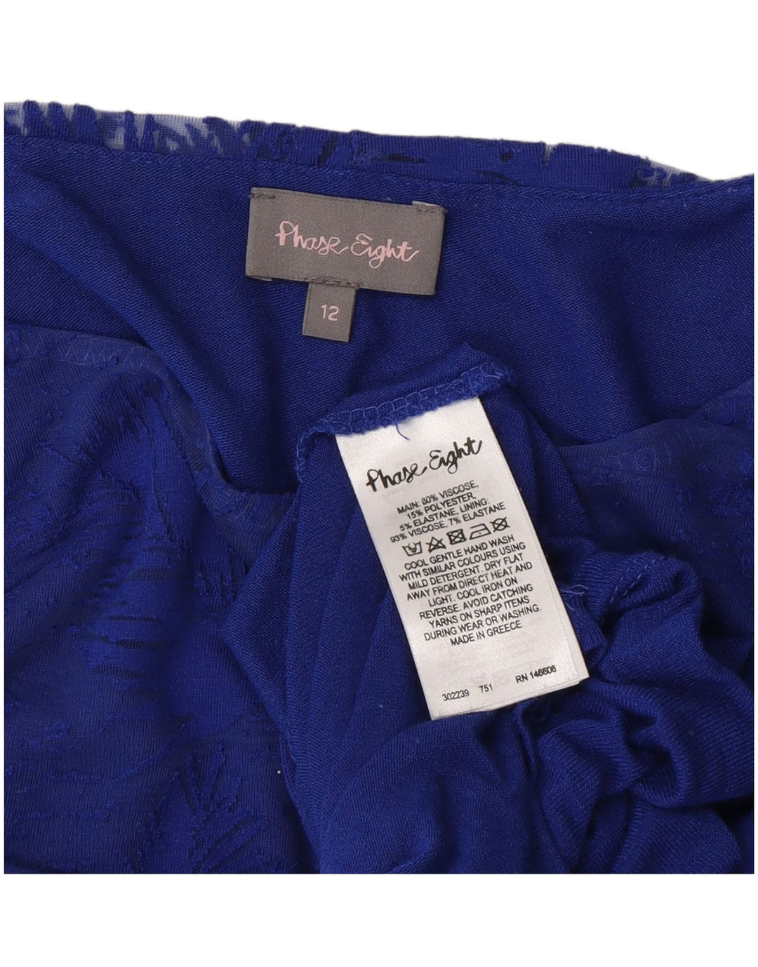 Phase Eight Damen-Oversize-Top mit 3/4-Ärmeln, UK-Größe 12, Mittelblau mit Blumenmuster