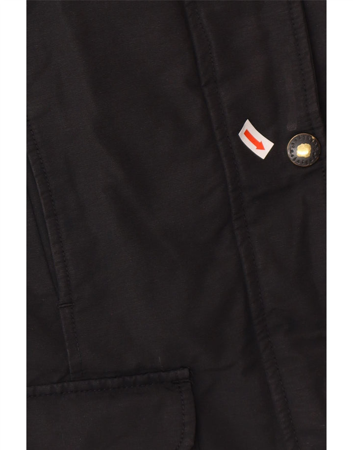 Giacca Parka con cappuccio da donna Refrigue UK 10 piccola in cotone nero