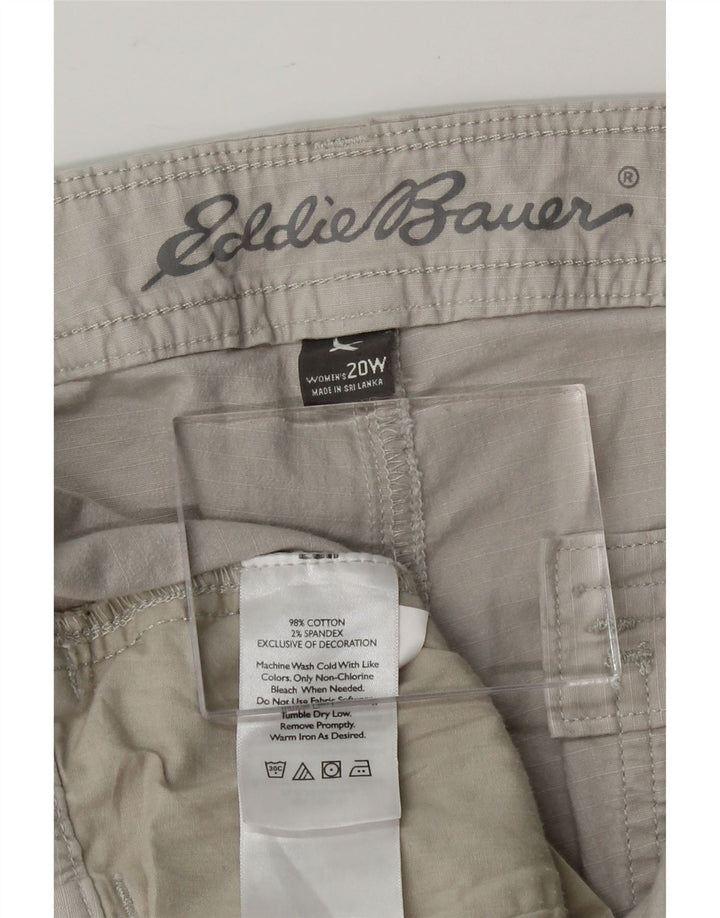 EDDIE BAUER Womens Crop Cargo Trousers US 40 2XL W40 L26 Grey Cotton Vintage Eddie Bauer and Second-Hand Eddie Bauer from Messina Hembry 