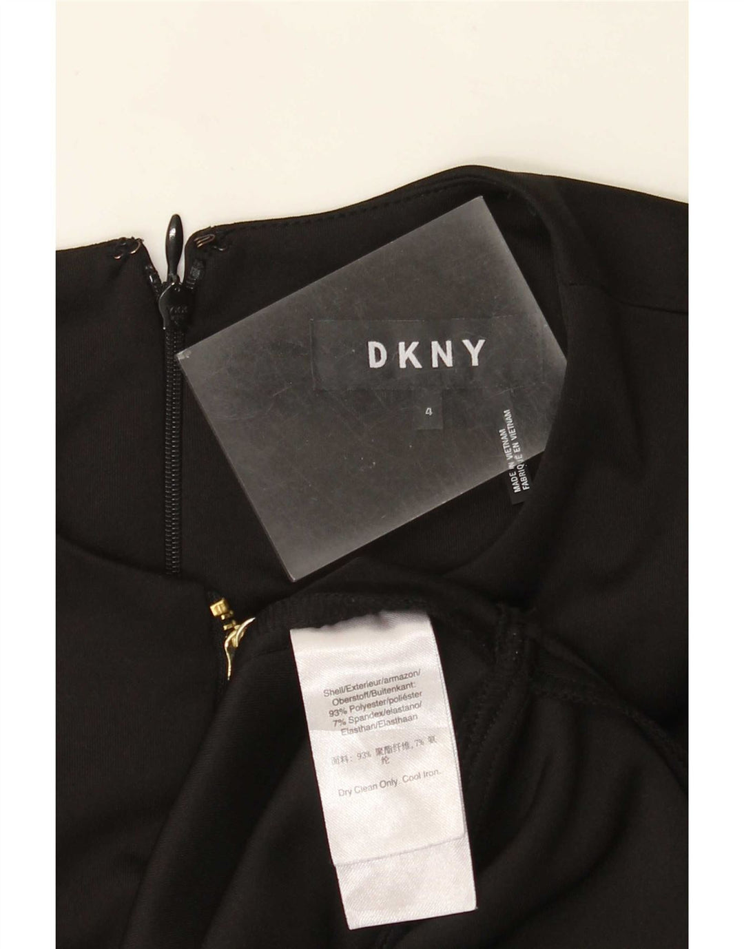 Dkny Damen A-Linien-Kleid US 4 Small Schwarz Polyester
