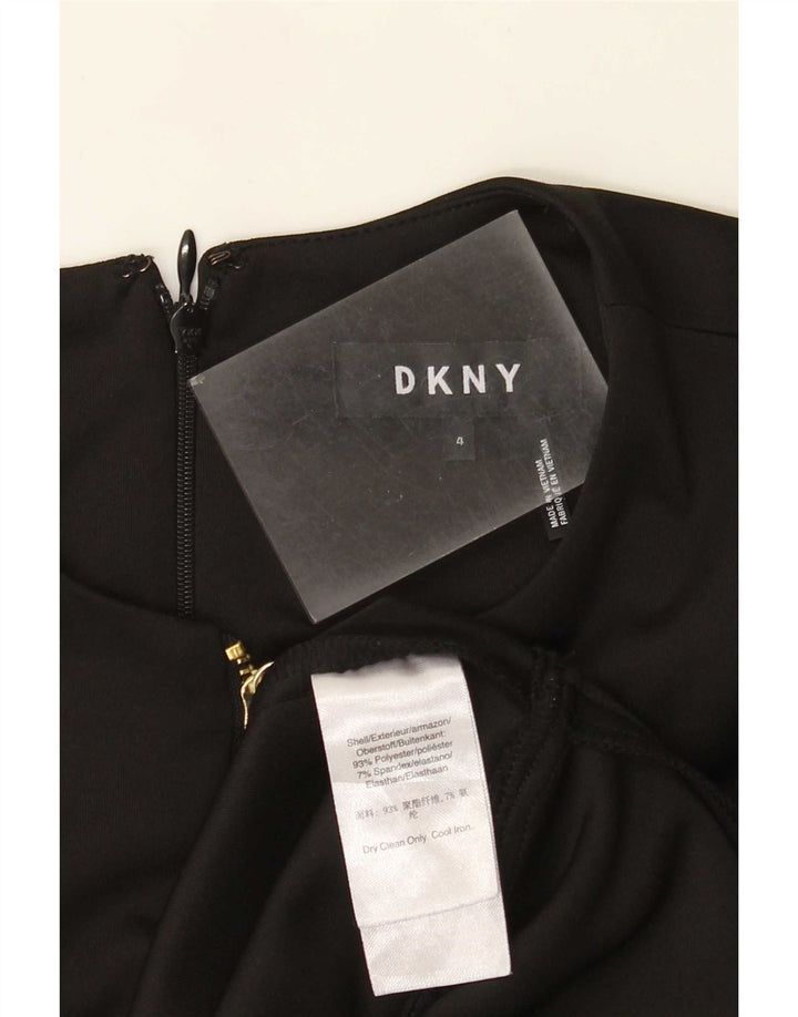 Dkny Damen A-Linien-Kleid US 4 Small Schwarz Polyester