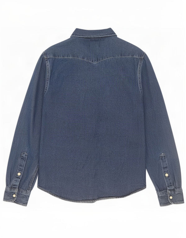 Camisa jeans masculina Lee pequena azul