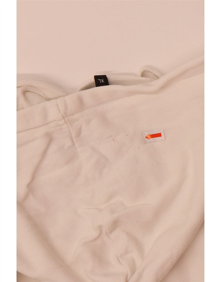 CALVIN KLEIN JEANS Suéter masculino com capuz e zíper gráfico XL algodão branco