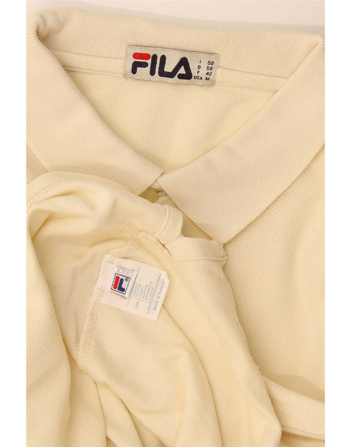 Męska koszulka polo Fila, średnia żółta bawełna