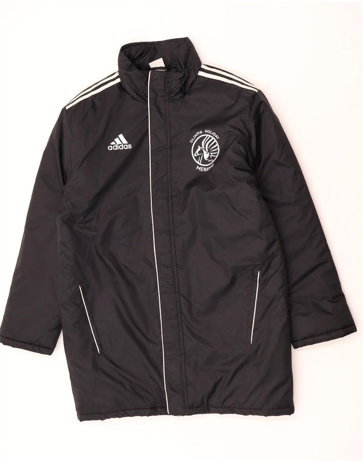 Adidas Mens Graphic Padded Coat UK 38/40 Medium Black Nylon
