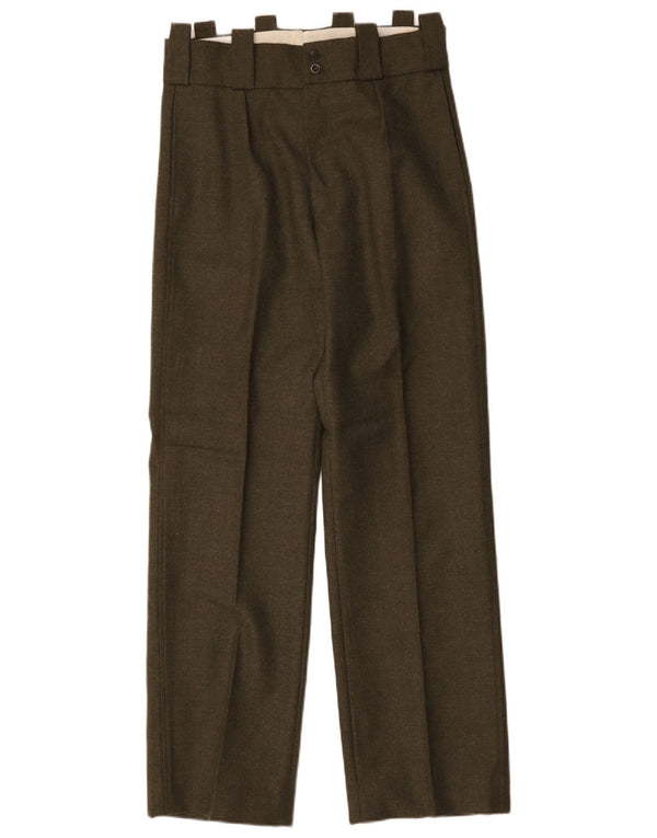 Pantalon décontracté taille haute femme vintage US 10 Grand W30 L31 Vert