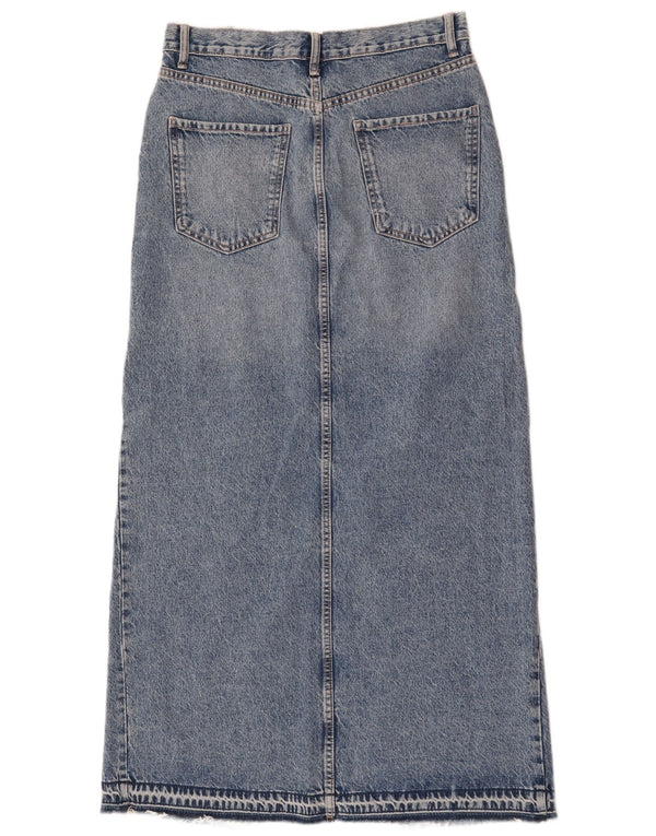 Zara Womens Maxi Denim Skirt Medium W28  Blue Cotton