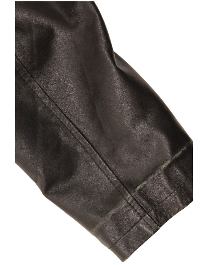 Vintage Damen Lederjacke UK 14 Mittelschwarzes Leder