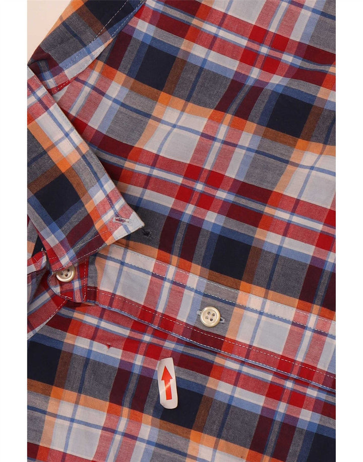 Chaps Chemise à manches courtes pour homme en coton à carreaux multicolores