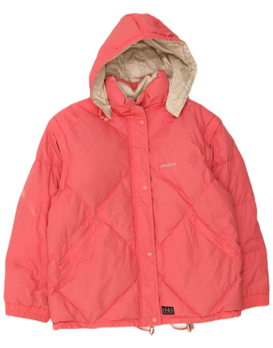 DOLOMITE Womens Hooded Reversible Padded Jacket UK 18 XL Pink