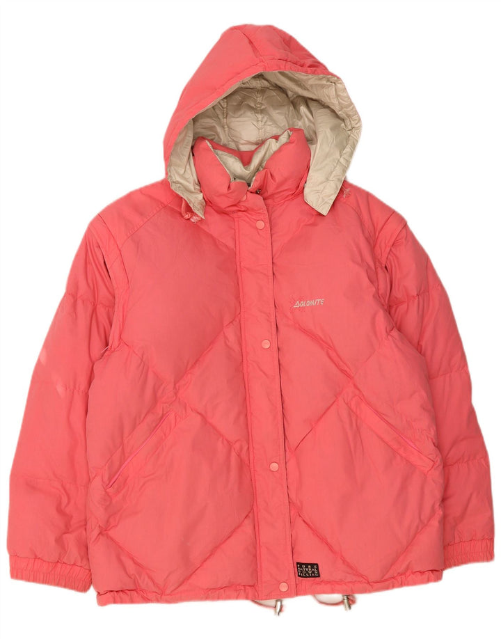 DOLOMITE Womens Hooded Reversible Padded Jacket UK 18 XL Pink