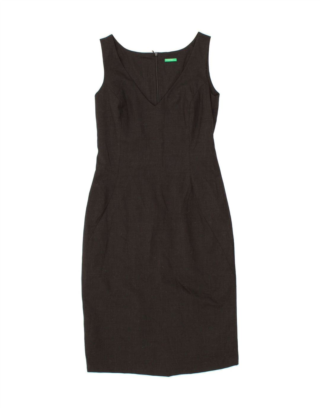 BENETTON Womens Sleeveless Sheath Dress UK 8 Small Grey Vintage Benetton and Second-Hand Benetton from Messina Hembry 