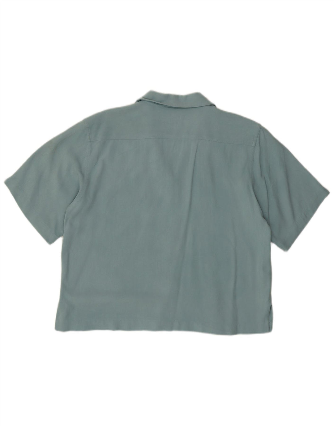 Tommy Bahama Damen Kurzarmhemd UK 12 Mitteltürkis mit Fischgrätenmuster