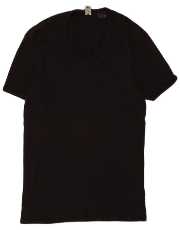 G-Star Damen T-Shirt Top UK 10 Small Schwarz Baumwolle