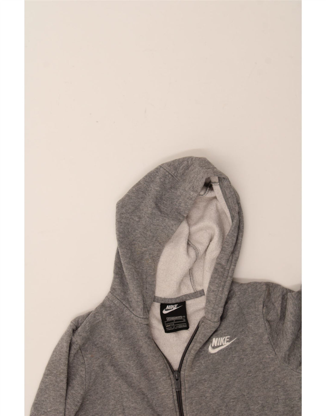 NIKE Boys Zip Hoodie Sweater 8-9 Years Small Grey Cotton Vintage Nike and Second-Hand Nike from Messina Hembry 