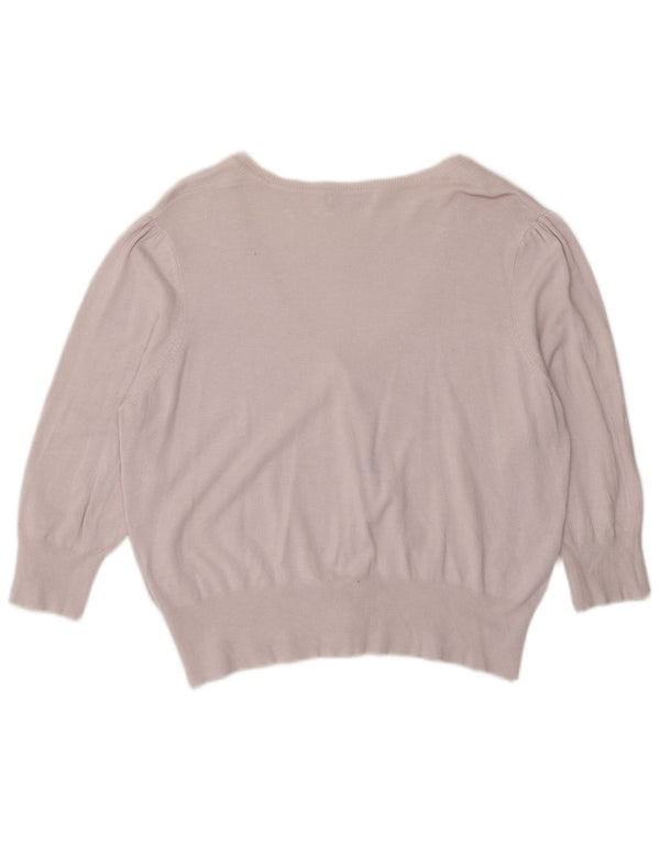 Marks & Spencer Damen Strickjacke mit 3/4-Ärmeln, UK 20 2XL, rosa Viskose