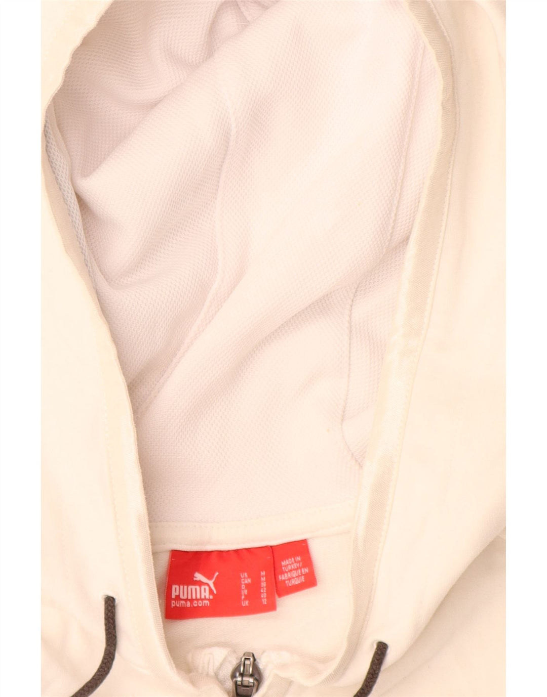 Puma Womens Crop Zip Hoodie Sweater UK 12 Medium  White