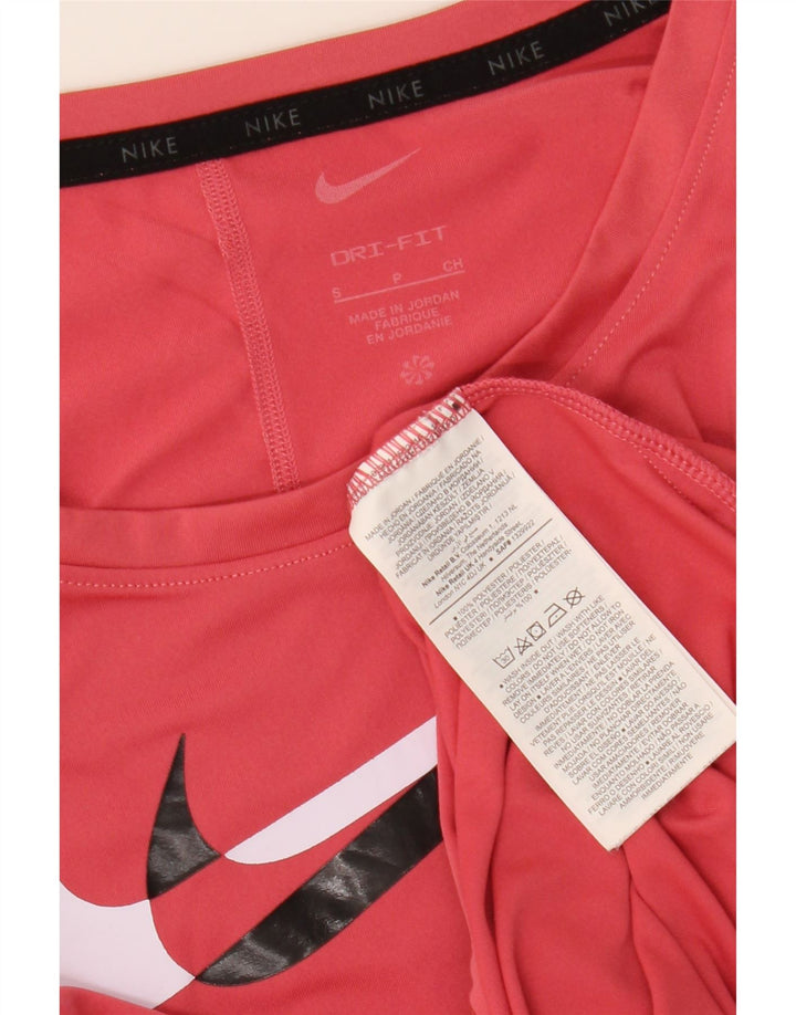 NIKE Womens Graphic T-Shirt Top UK 10 Small Red Polyester