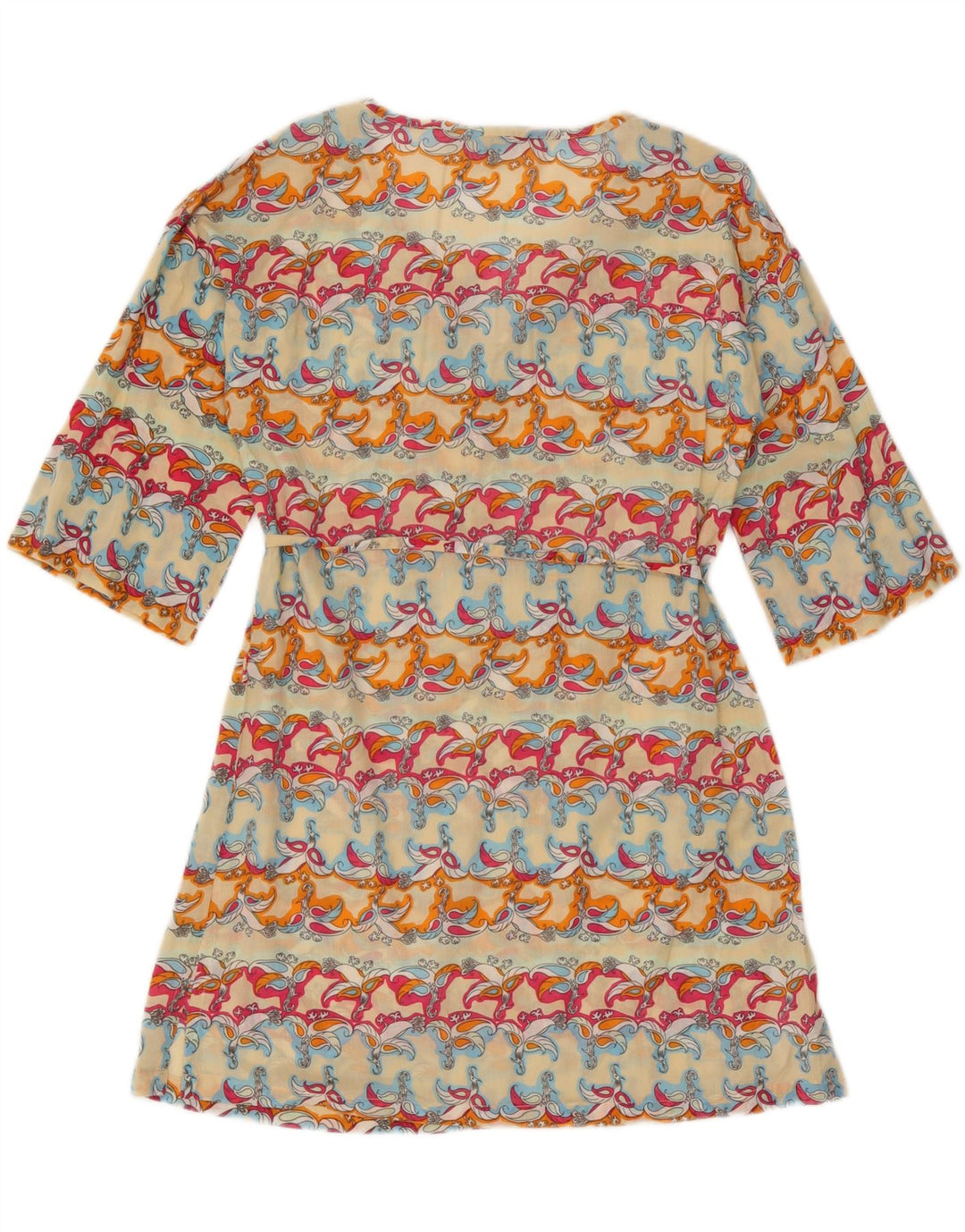 French Connection Womens 3/4 Sleeve A-Line Dress UK 10 Small Multicoloured