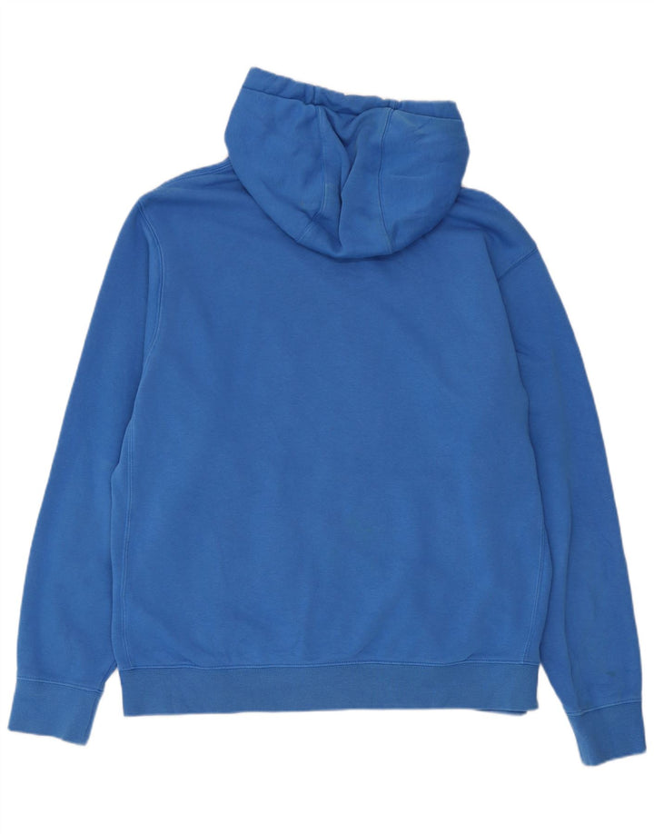 Nike Mens Hoodie Jumper Large Blue Cotton