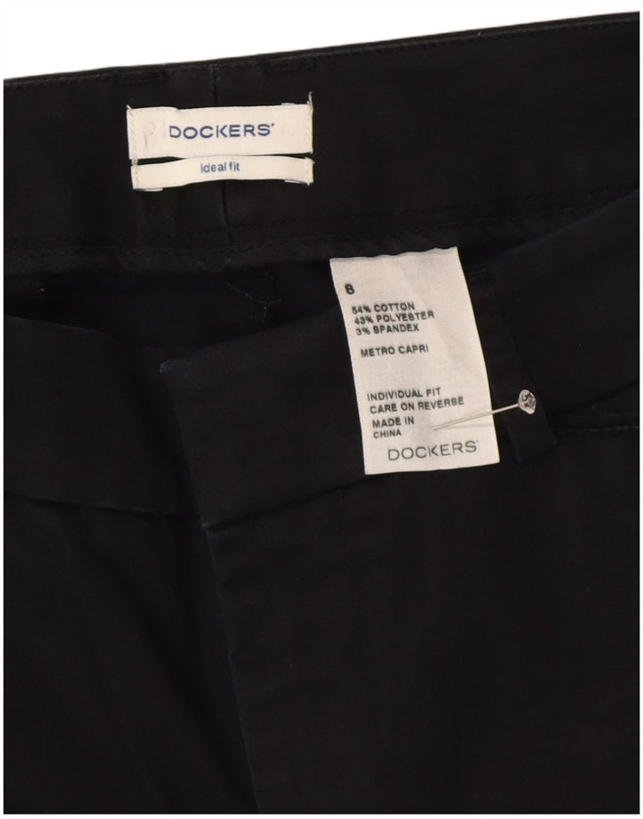 DOCKERS Womens Ideal Fit Capri Trousers US 8 Medium W30  L22 Black