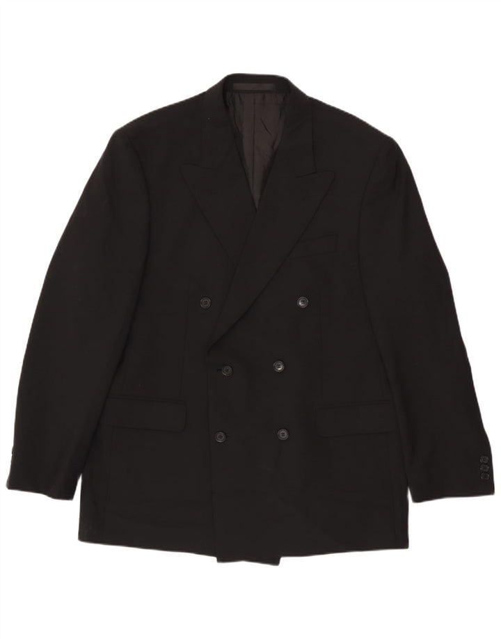 Marks & Spencer Herre Double Breasted Blazer Jacket UK 42 Large Black