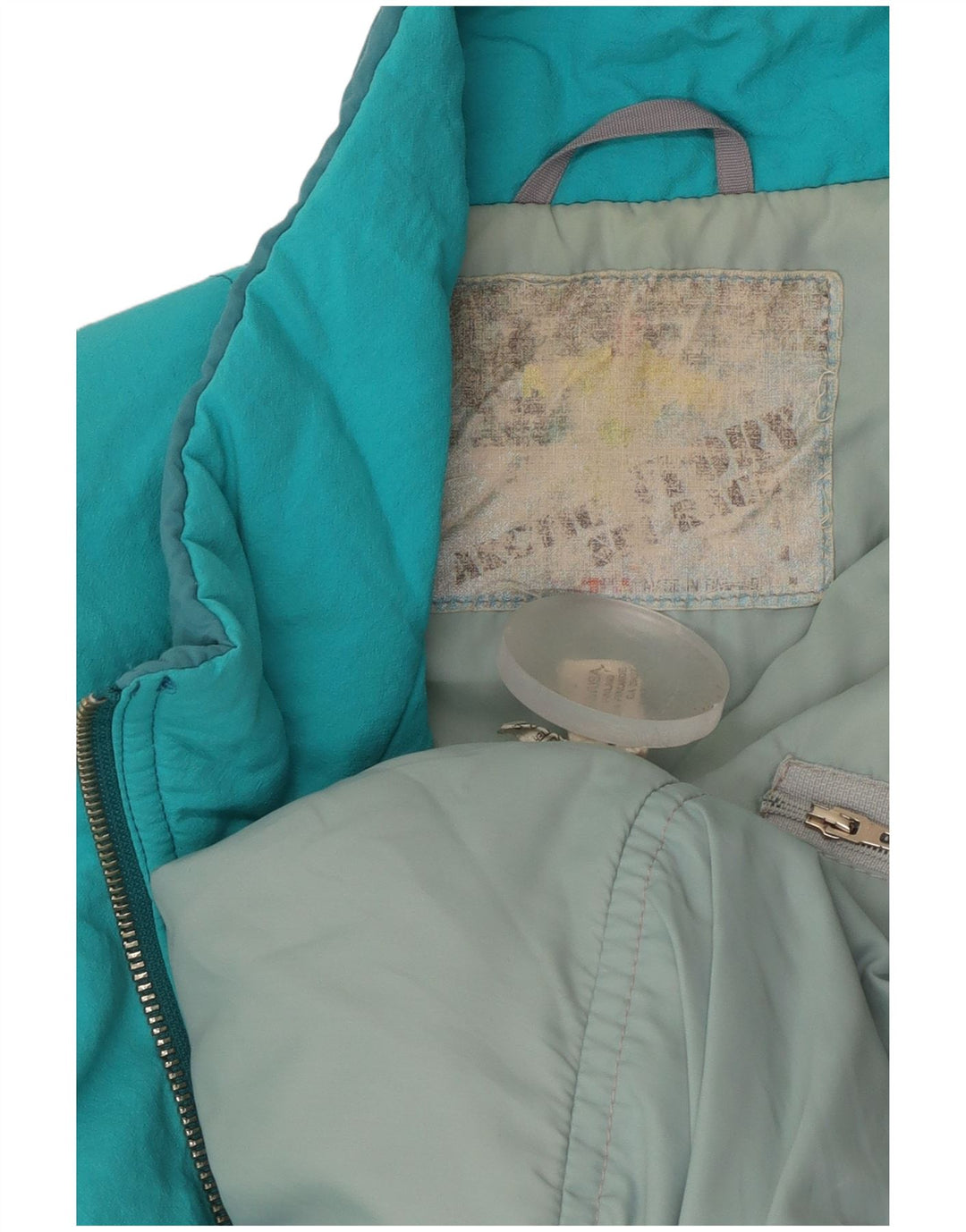 Vintage Mens Windbreaker Jacket UK 38 Medium Turquoise Colourblock