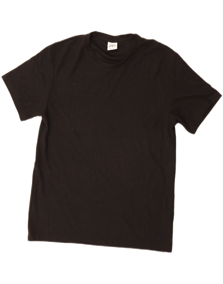 ZARA Maglietta da Uomo Top Large Nera in Poliestere